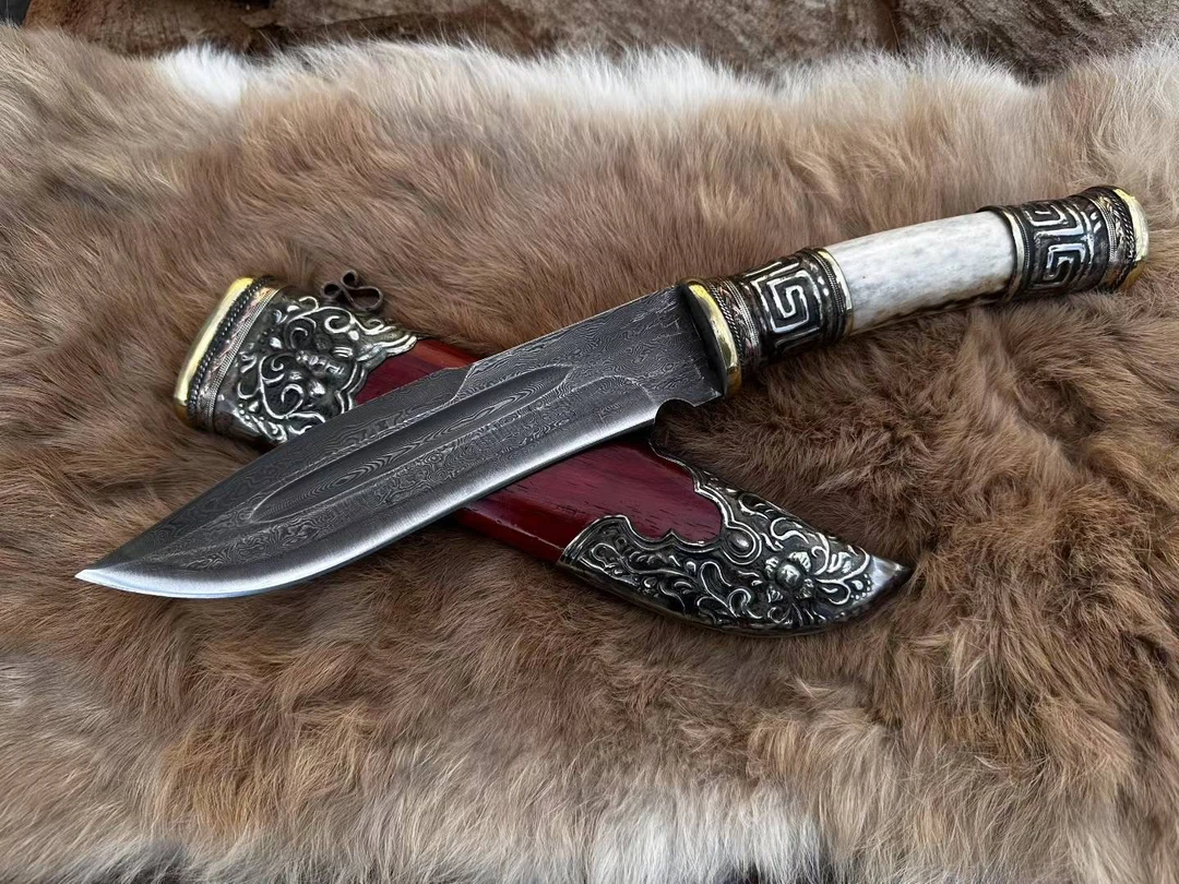 户撒李氏手工刀狗腿小弯刀未开刃