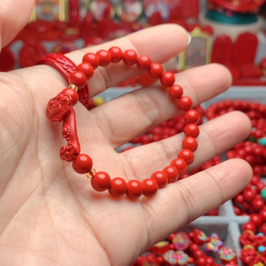 天然辰砂工艺品朱砂手串