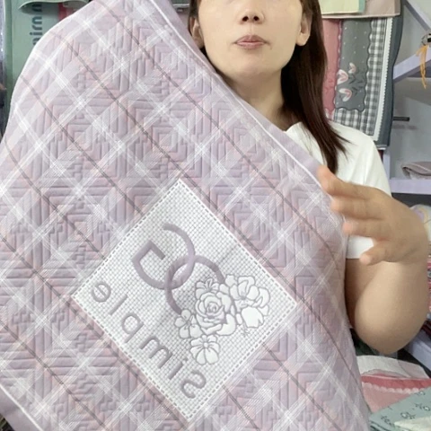 棉纱布紫色小香纯棉