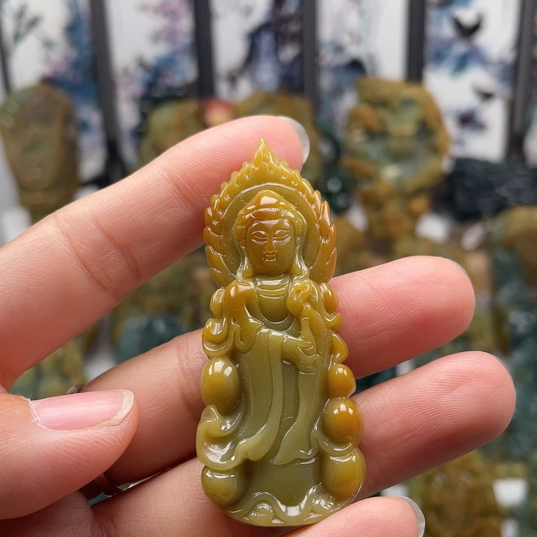 翡翠未镶嵌颈饰天然翡翠a货观音