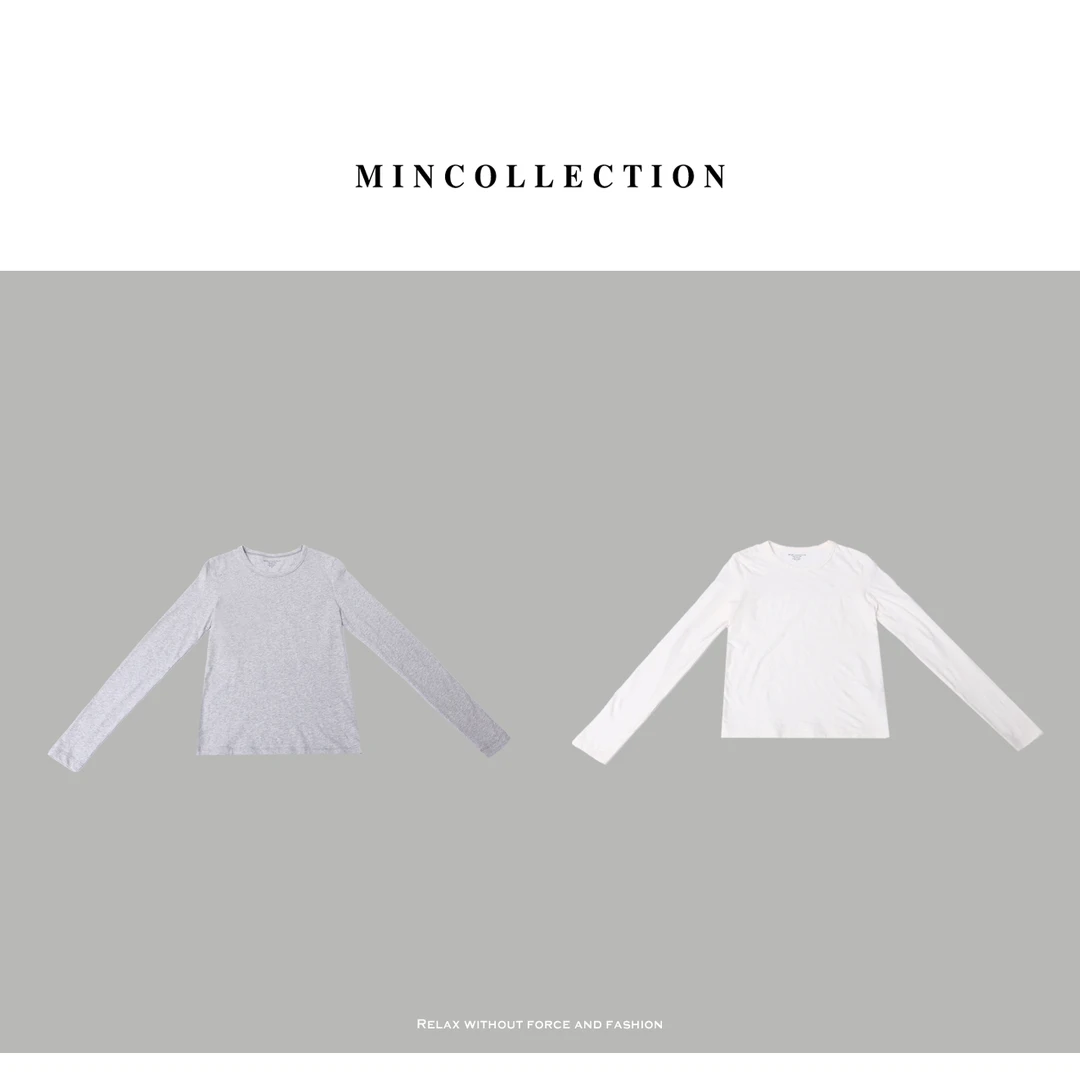 DE Mincollection棉麻打底衫/显瘦正肩轻质棉麻薄款内搭T恤40383