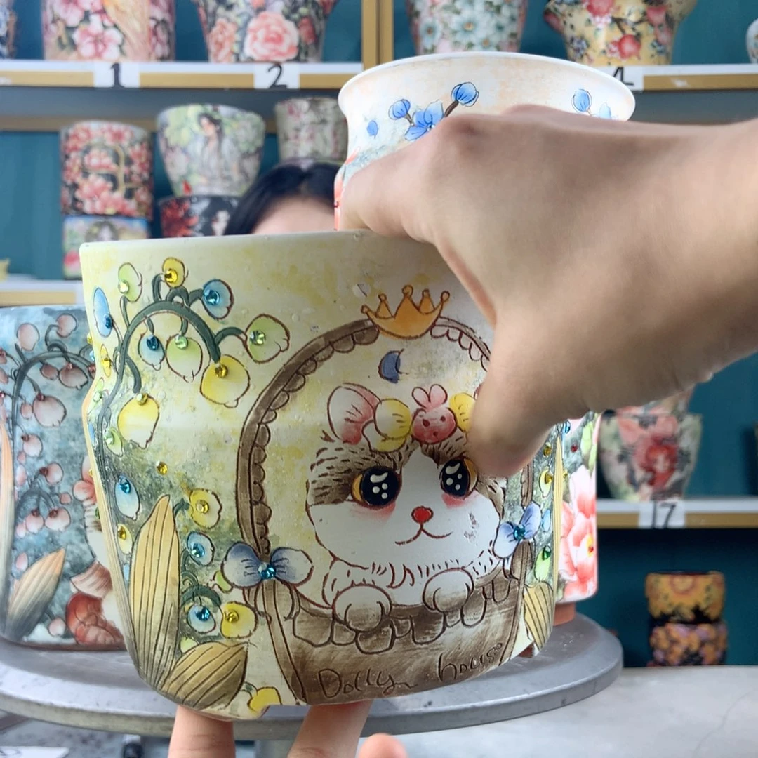 e***g景德镇手工花盆246