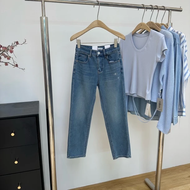 美树【SXXXXXX】面料柔软亲肤拉长腿部线条超绝烟管牛仔裤  203715#