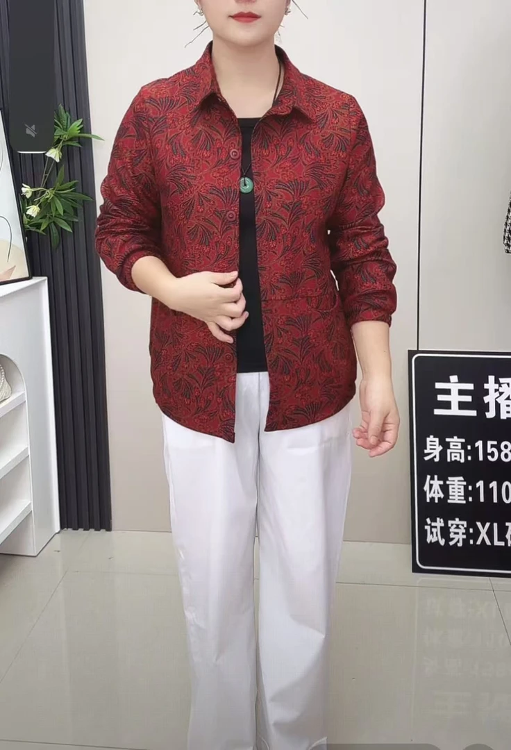 秋季新款百搭碎花宽松妈妈装口常规款中老年女装