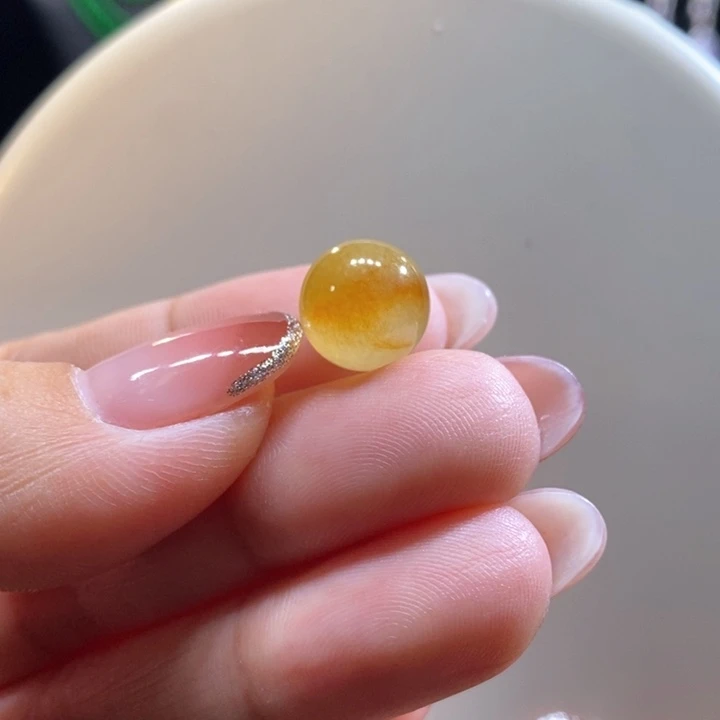 翡翠未镶嵌吊坠(不含链)翡翠冰黄珠