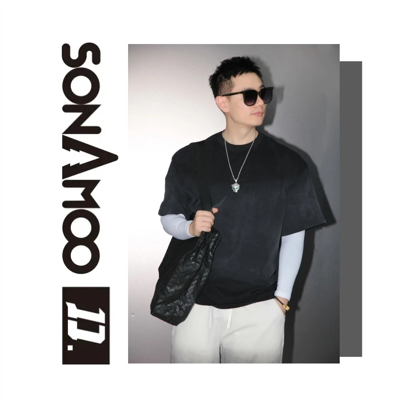 【大璇】洗水重工高克重渐变纯棉百搭圆领男T恤夏季D18802