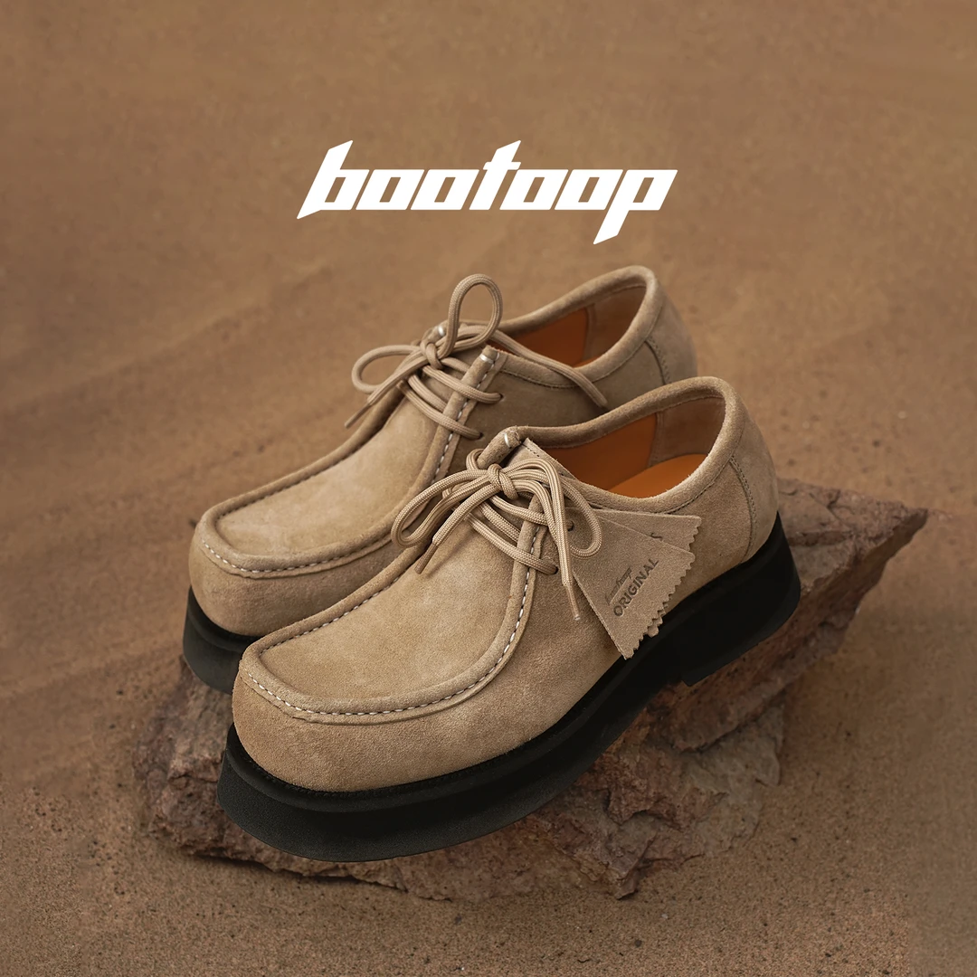 BeauToday【羊皮】轻量化增高德比鞋方头潮流皮鞋男女同款爆款2025