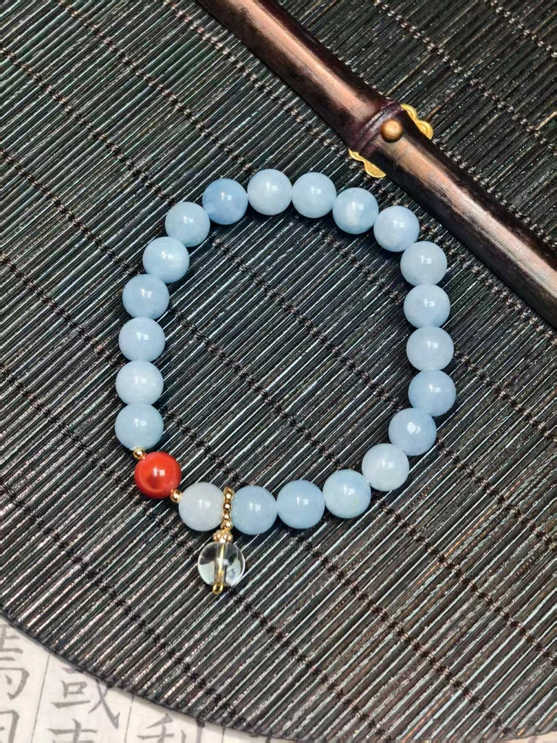 海蓝宝单圈（0.8）+玛瑙手串MK1075