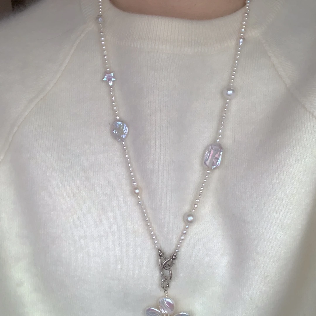 颈饰合金淡水珍珠