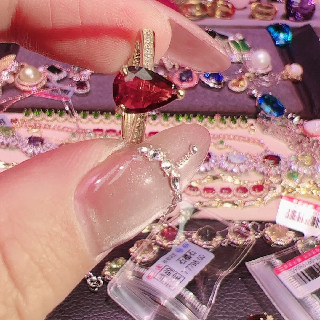 碧玺碧玺戒指银S925镶嵌