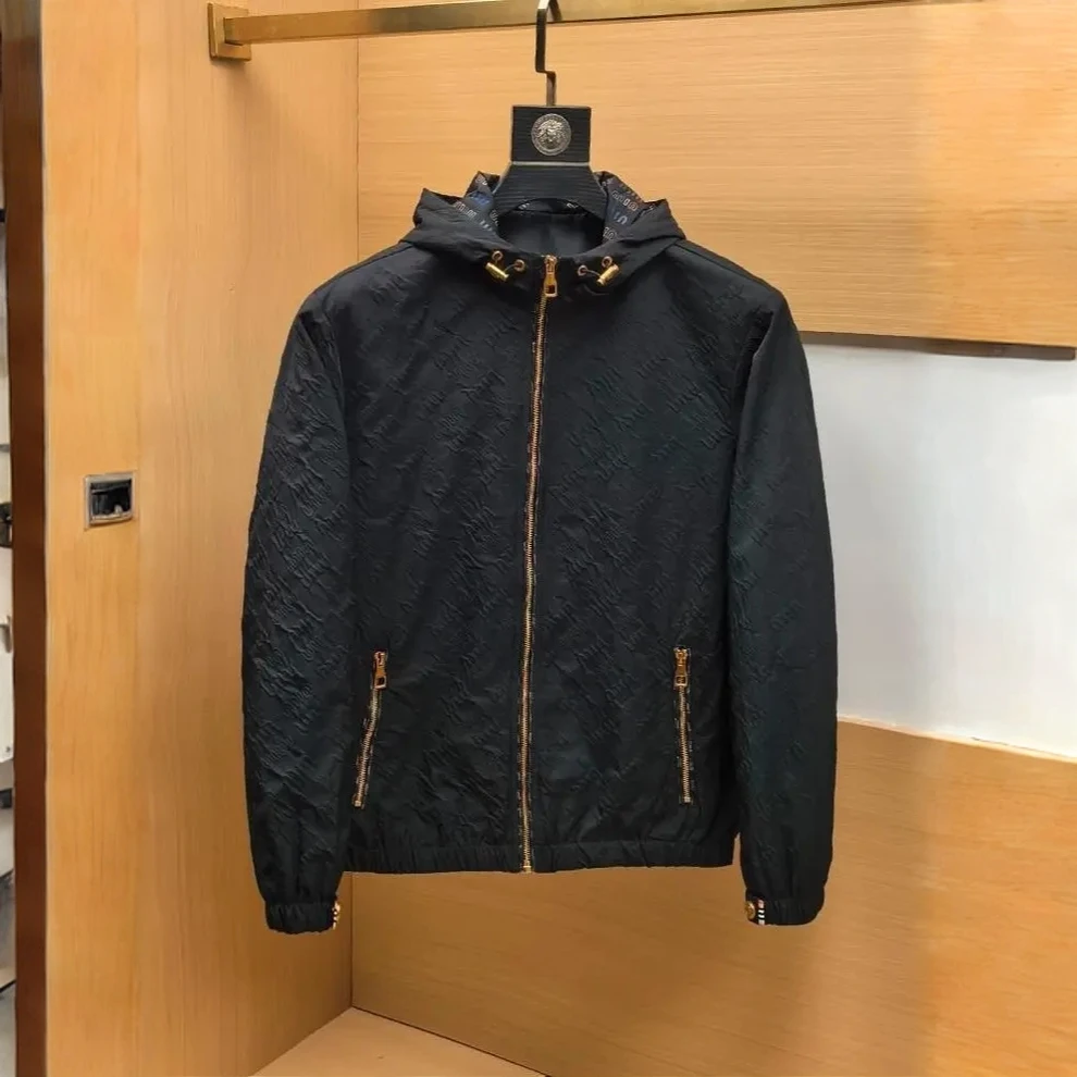 欧洲站高端男士连帽夹克2025春秋季轻奢时尚帅气休闲百搭新潮夹克