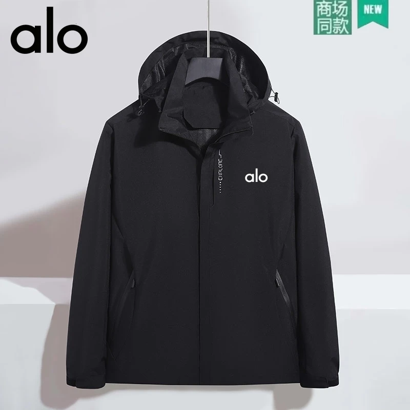 Alo保暖三合一冲锋衣男女秋冬户外登山服外套可拆卸内胆情侣夹克