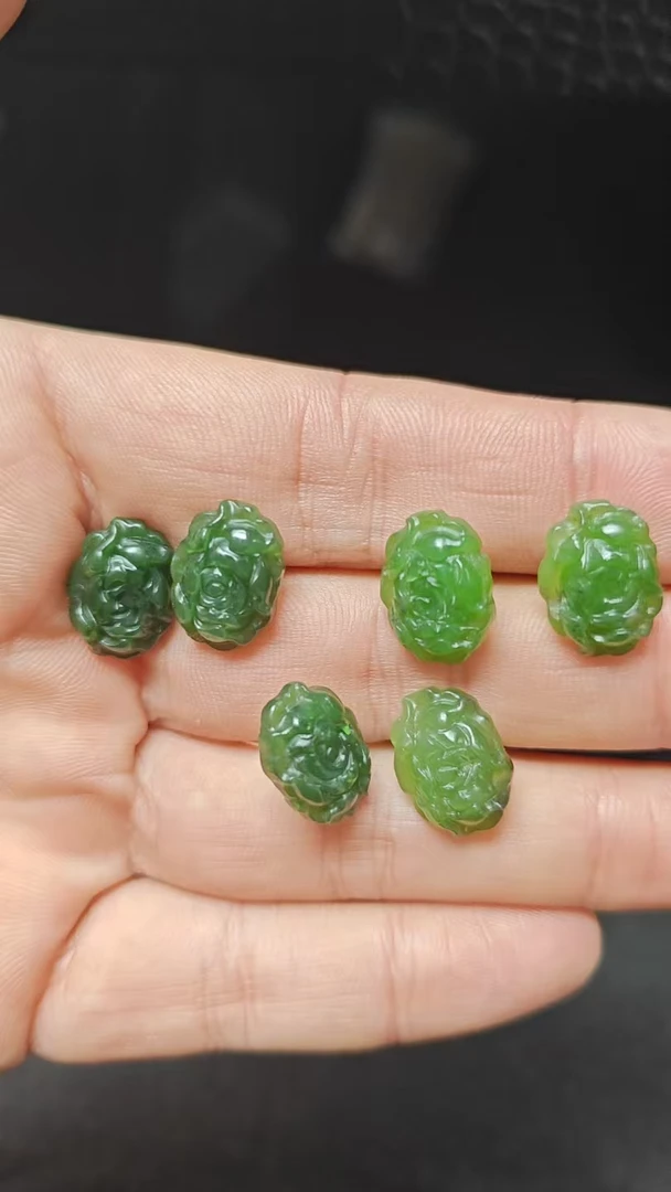 和田玉碧玉耳钉多样性发其一C-398