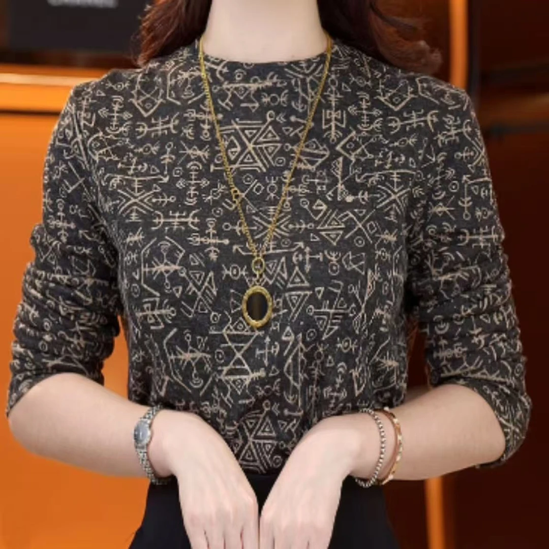 花间2025新款新中式国风设计感气质澳绒打底衫M918鑫鑫