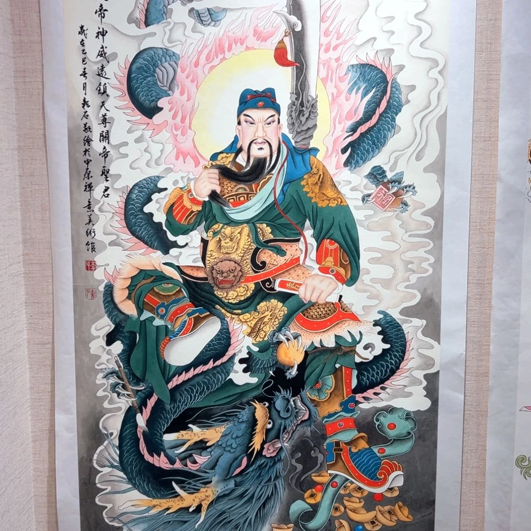 国画李老师伏龙关二爷作品