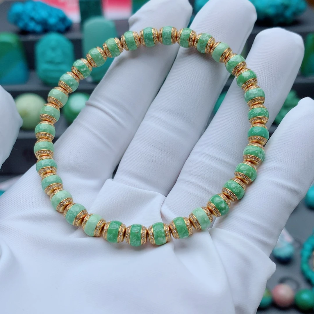 绿松石配饰18K金镶嵌抖***抖