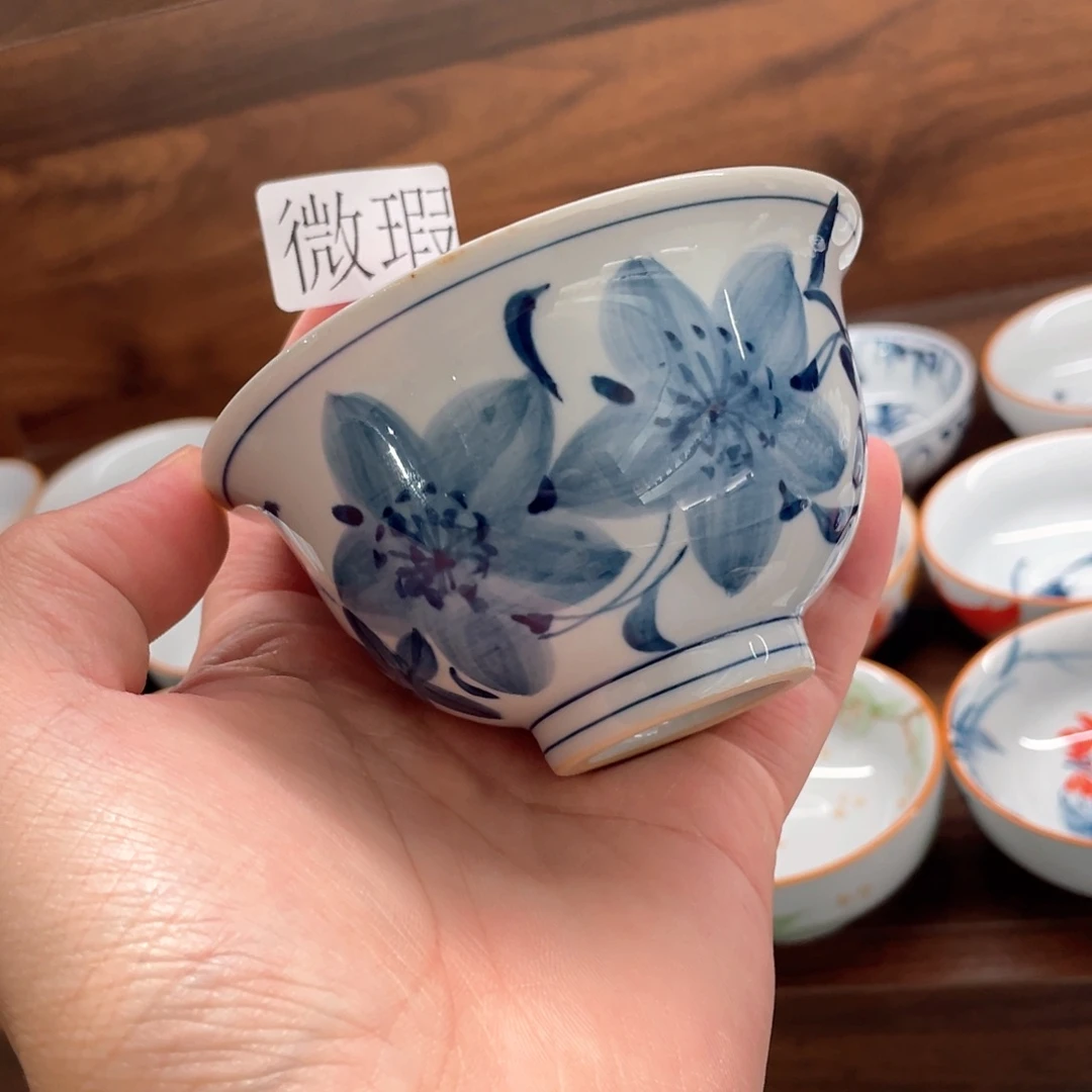 釉下手绘茶具微瑕