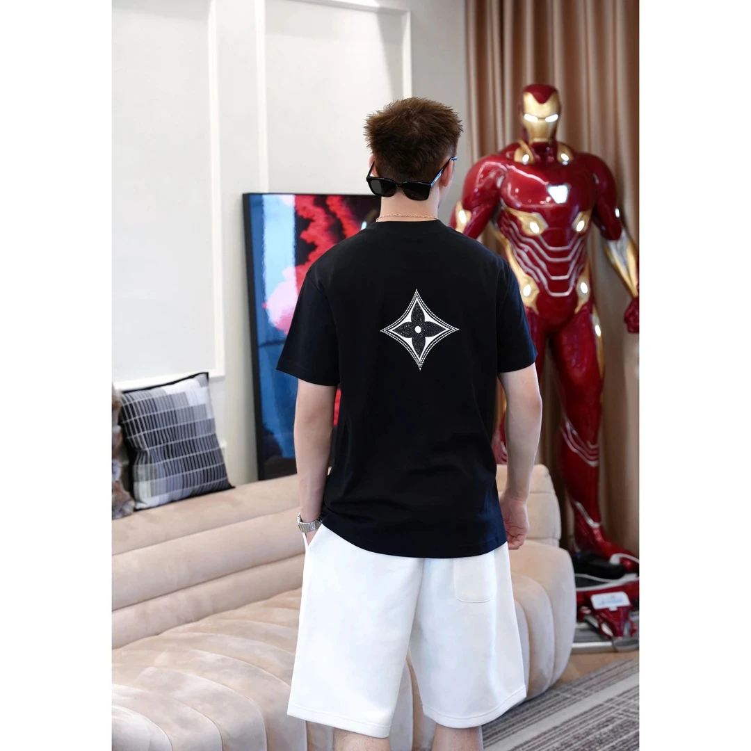 重磅短袖T恤青年男女同款夏季新款美式痞帅街头宽松圆领简约上衣