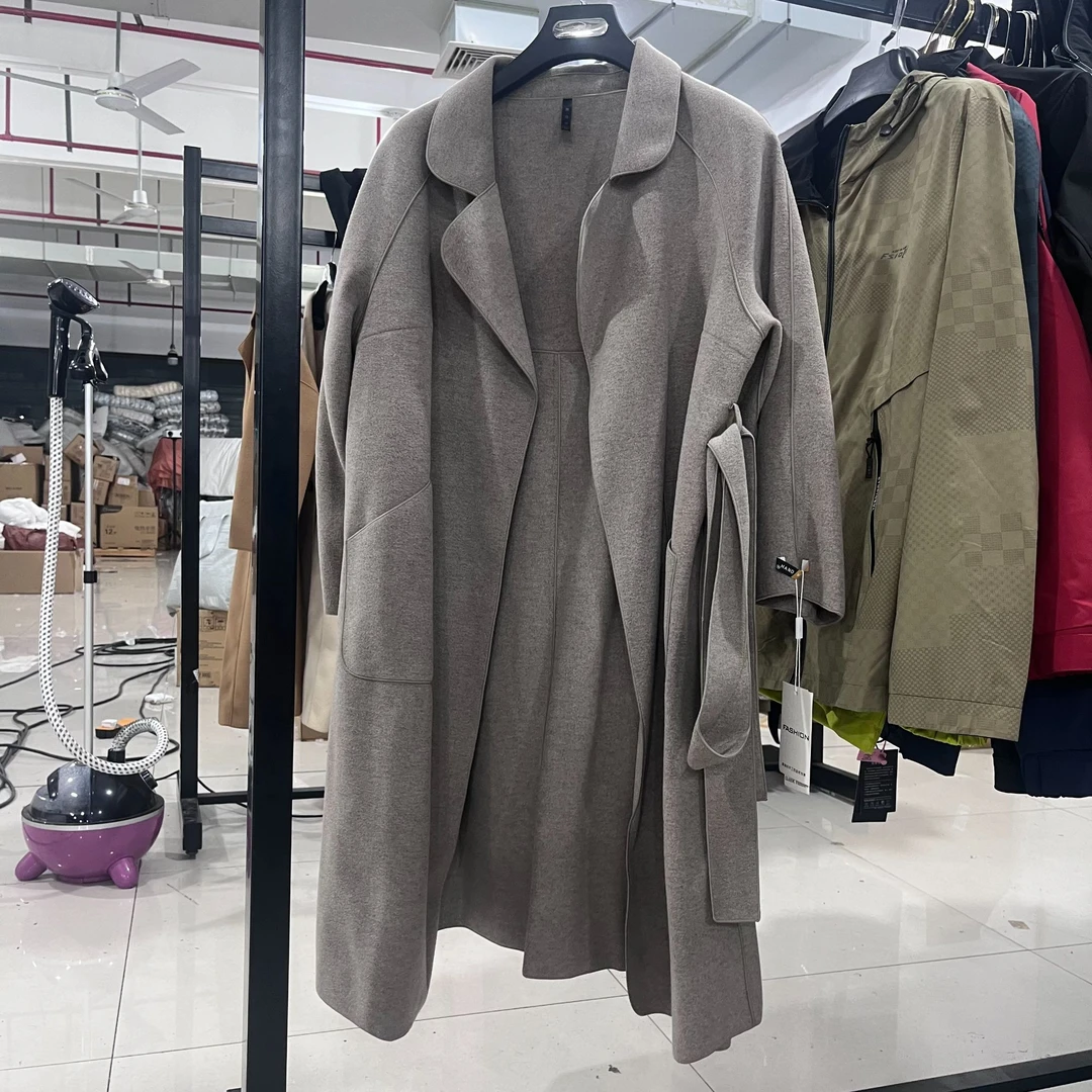E094#Y004款轻奢长款毛呢大衣