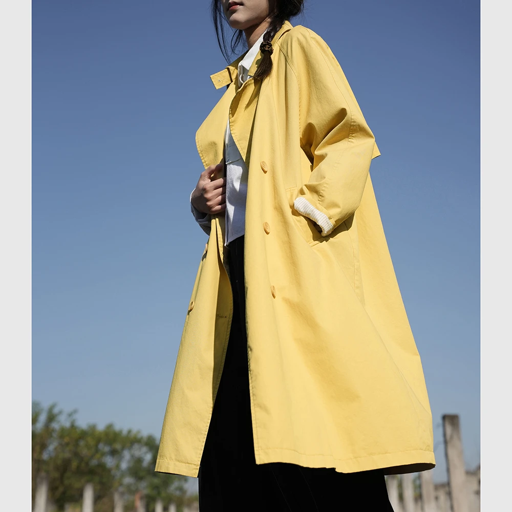 英伦风中长款双排扣气质风衣外套女5128-003
