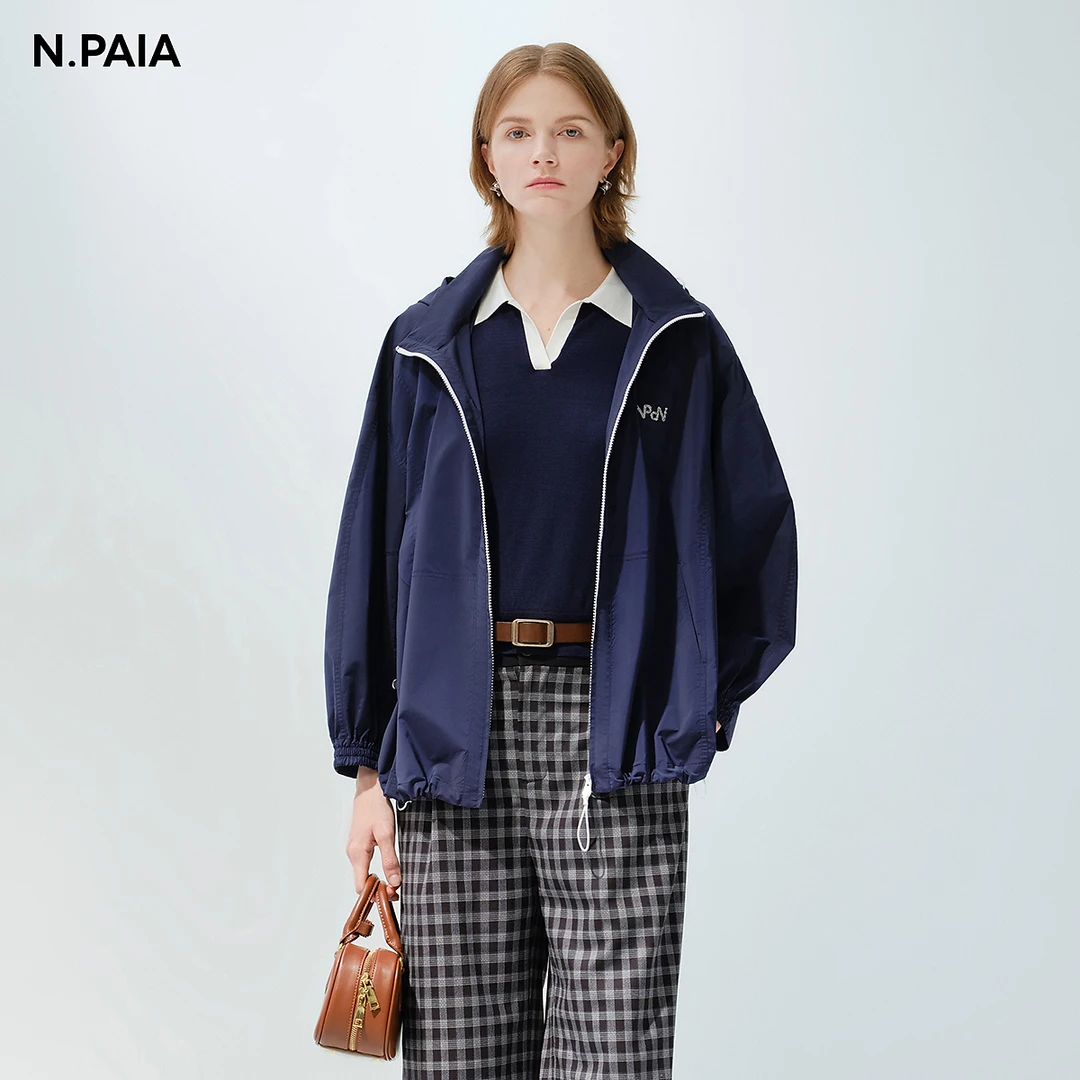 恩派雅2025新款宽松连帽长袖设计户外外套防晒服女XNKPA1238A