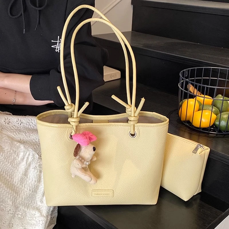 休闲托特包女大容量2025新款夏季简约百搭质感单肩子母上班通勤包