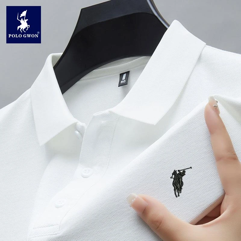 POLOGWON/保罗短袖polo衫夏季男士商务休闲上衣100%纯棉短袖t恤