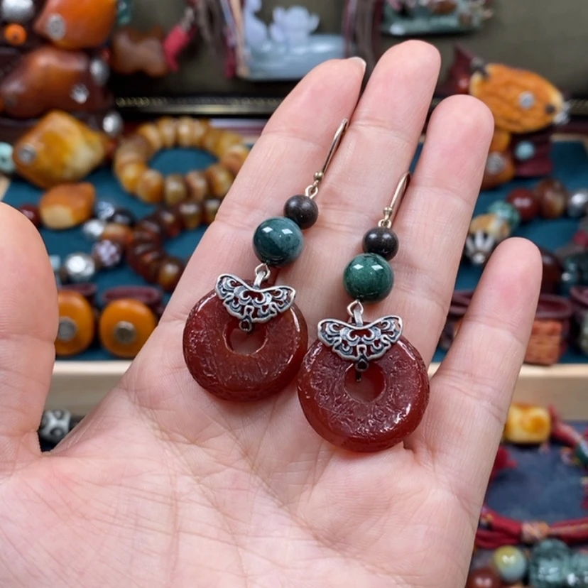 【闪购商品】玛瑙/玉髓耳钉未镶嵌