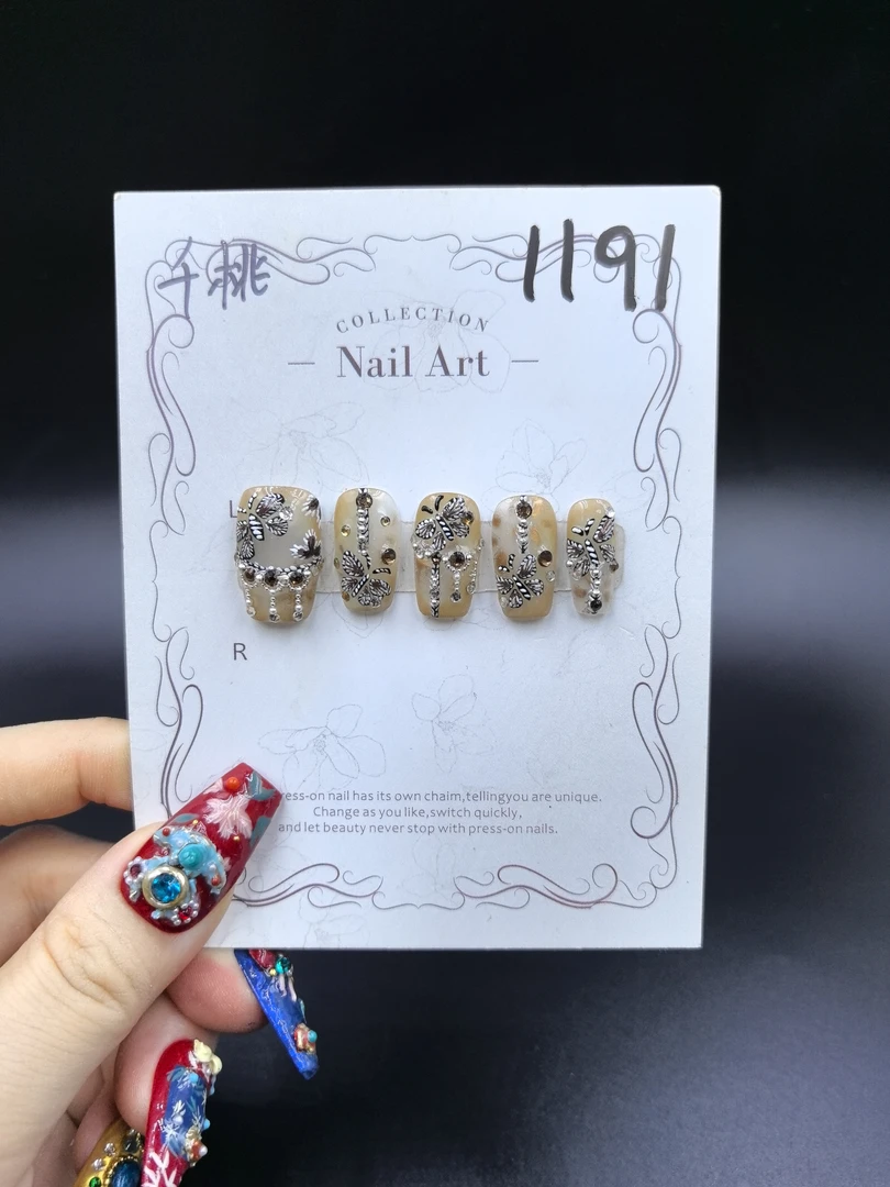 安夏 千桃 二代 纯手工穿戴甲10片