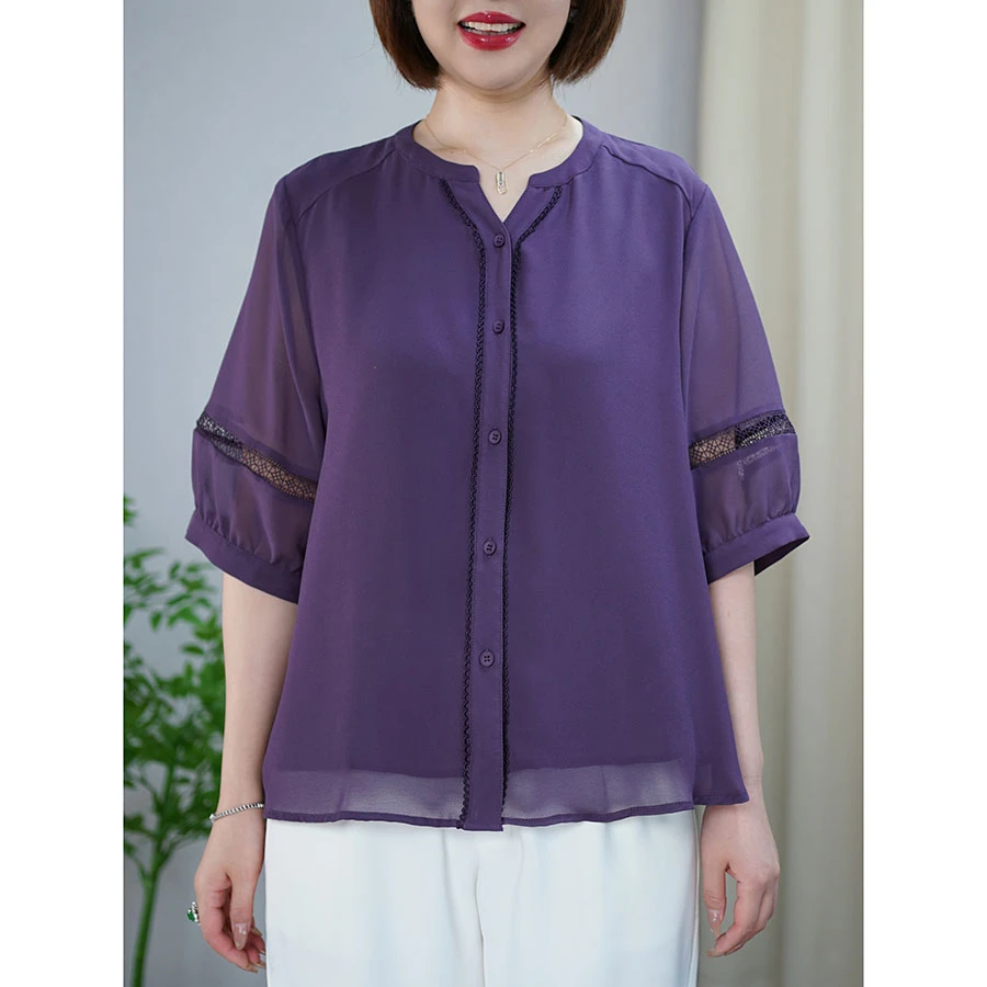 别致温柔漂亮小衫洋气减龄百搭上衣高级感显瘦衬衣微胖mm大码女装