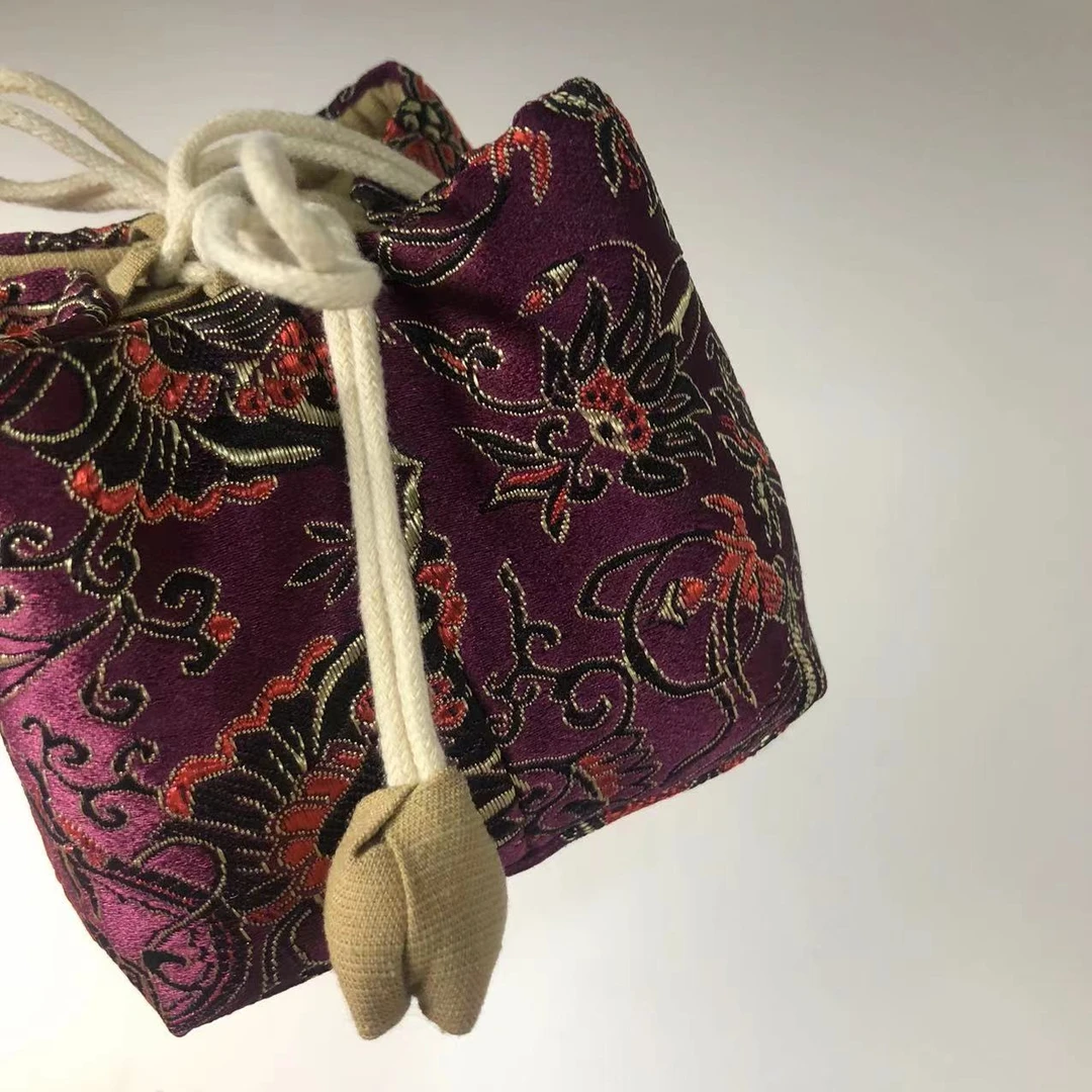 织锦四方斗金大号 茶壶茶杯收纳袋 茶事包茶道零配