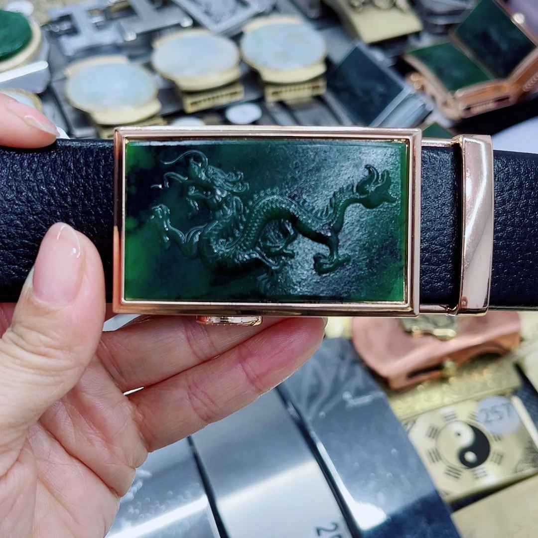 和田玉自动扣送腰带