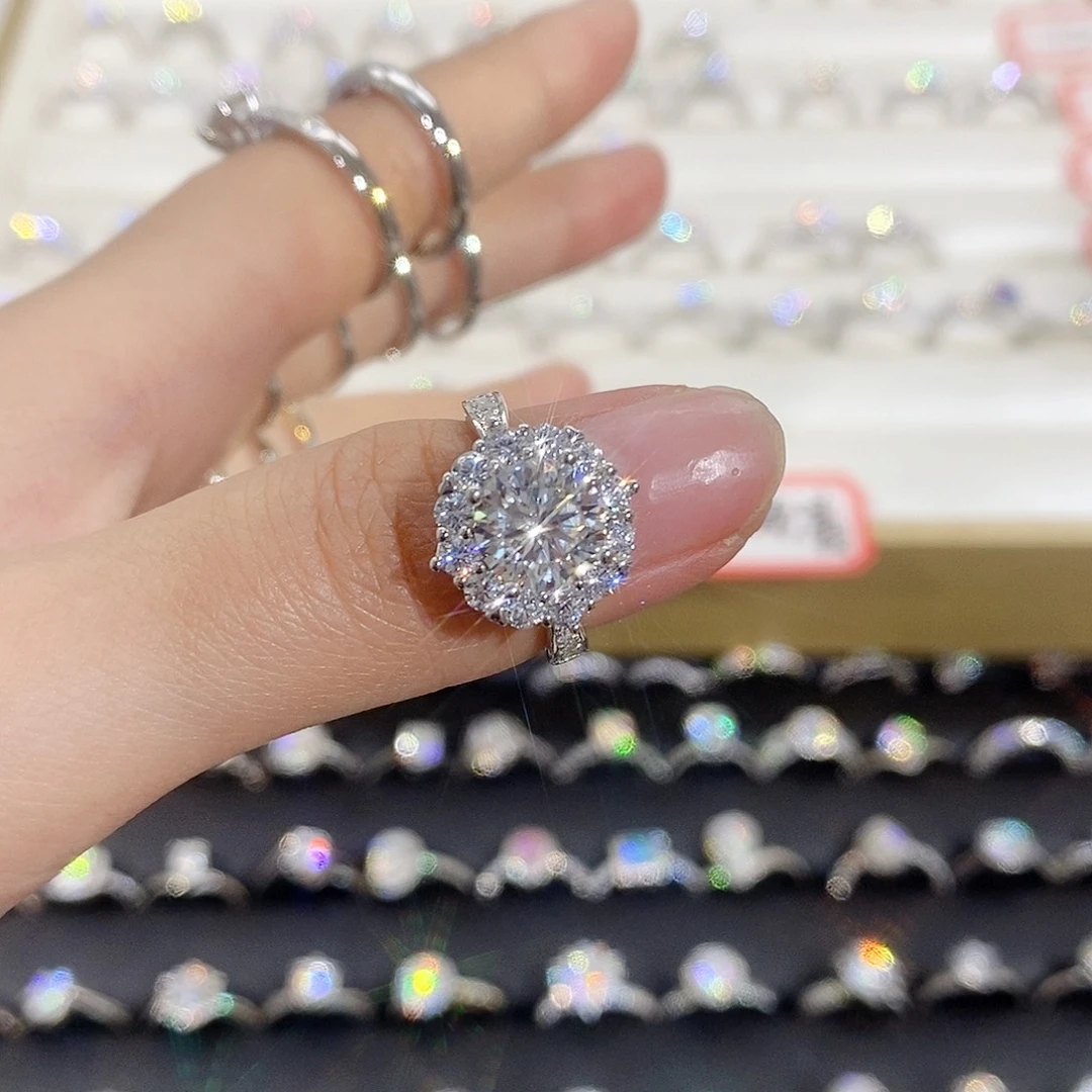 925银合成碳硅石灿若星辰2ct12-1