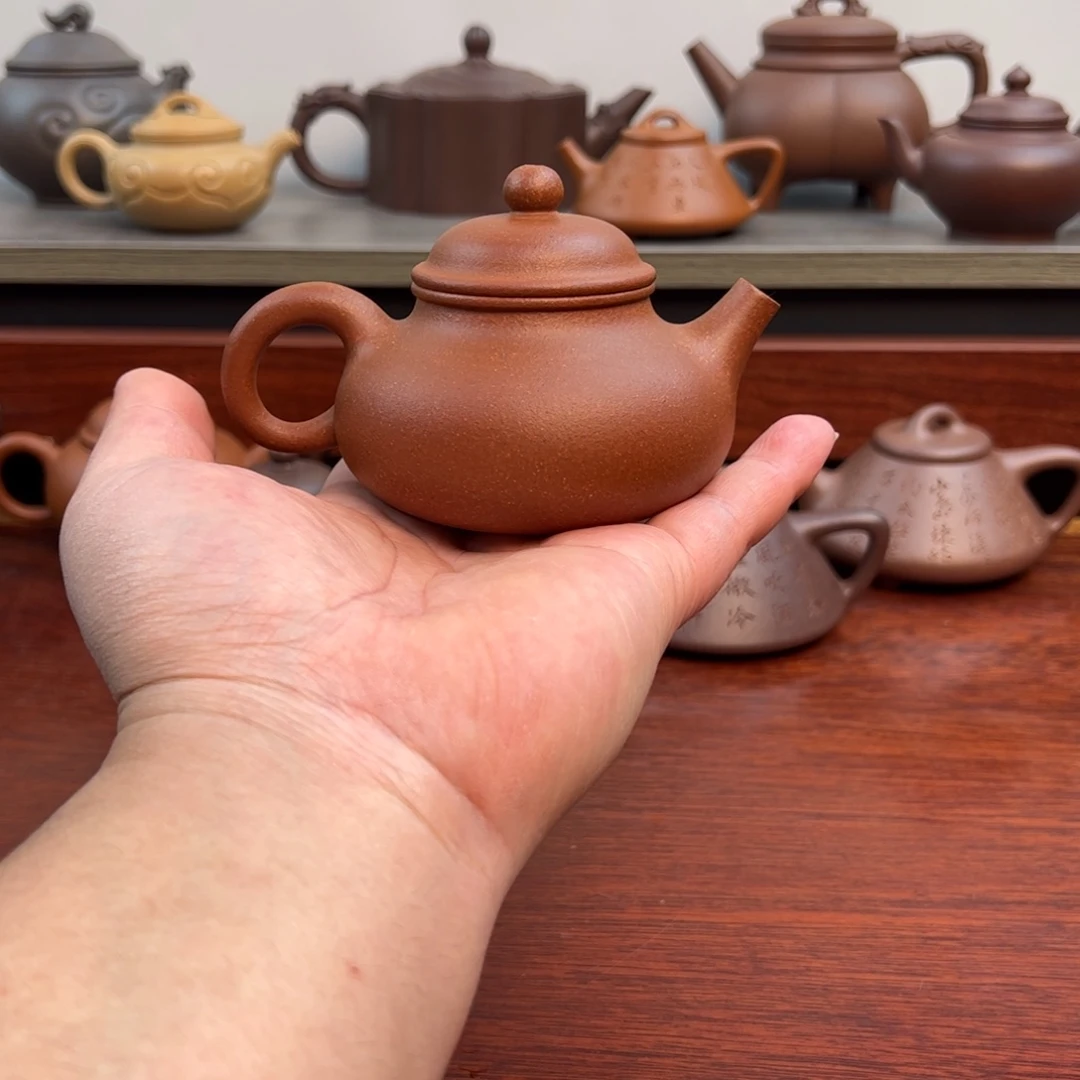 紫砂茶壶容天：155cc 精挑红降坡
