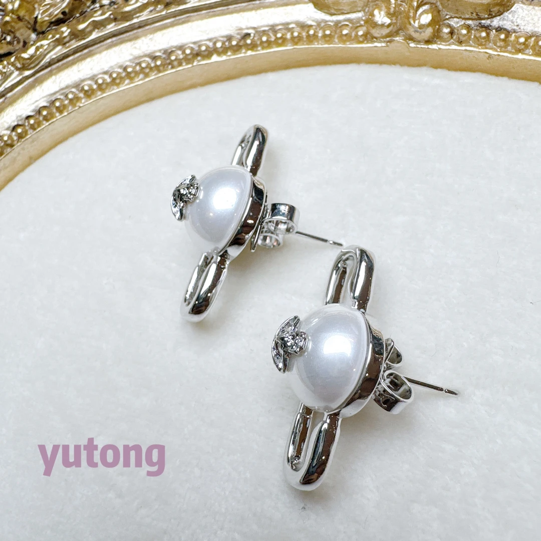 铜合金仿珍珠耳饰 【雨桐高奢饰品】耳环CC00611