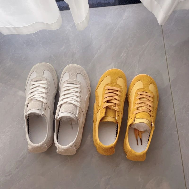 大码女鞋41到43码2025年秋季新款阿甘鞋女百搭头层牛皮舒适板鞋