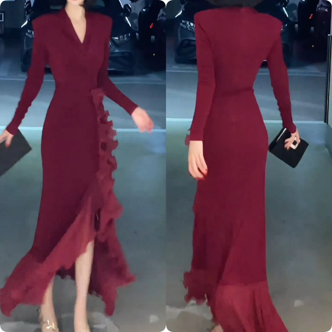 2025夏季新款时尚修身显瘦款女气质网红洋气连衣裙百搭款G6351