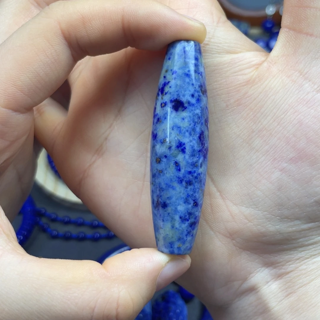 青金石未镶嵌鼓珠