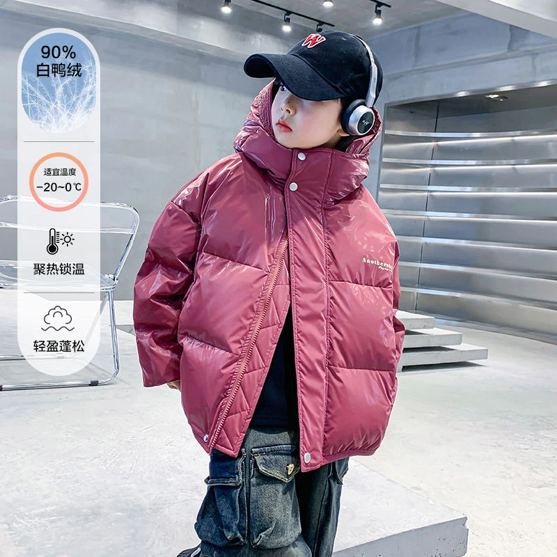 【现货现发】红色亮面加厚面包羽绒服2024款装防风K234YRF4053