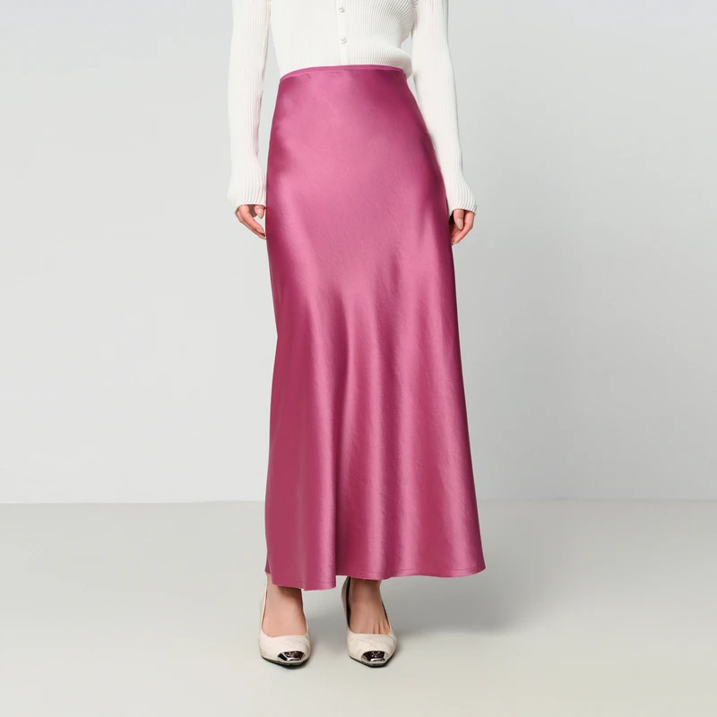 EP雅莹2025新款女装 高腰流光鱼尾裙 优雅醋酸半身裙3317A