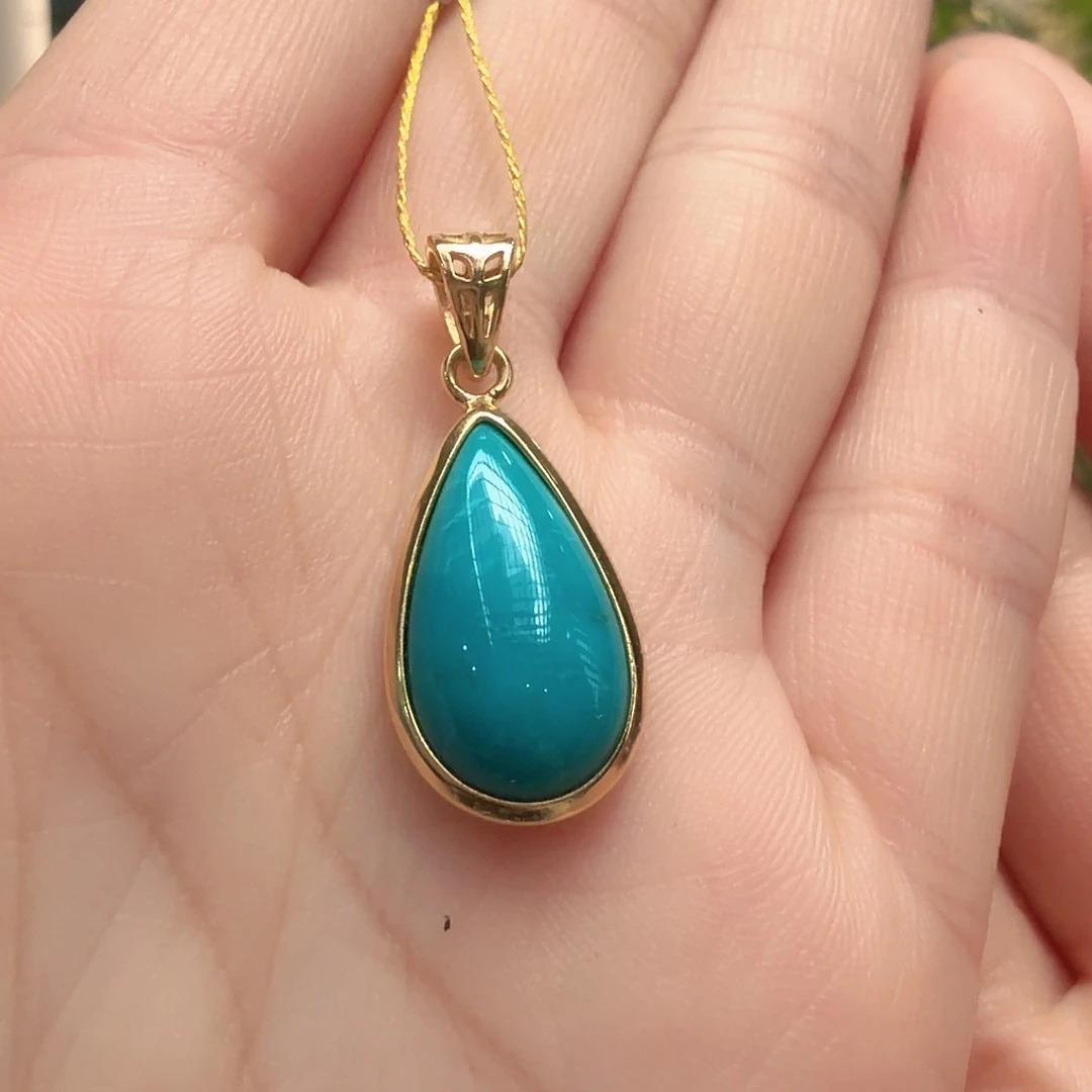 绿松石银S925镶嵌颈饰