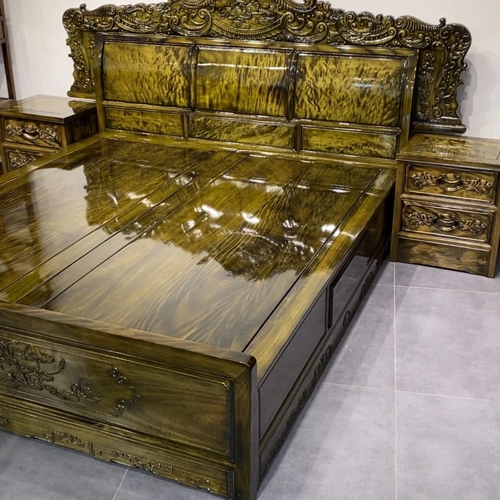 李***寿楠木高低床三件套百年好合