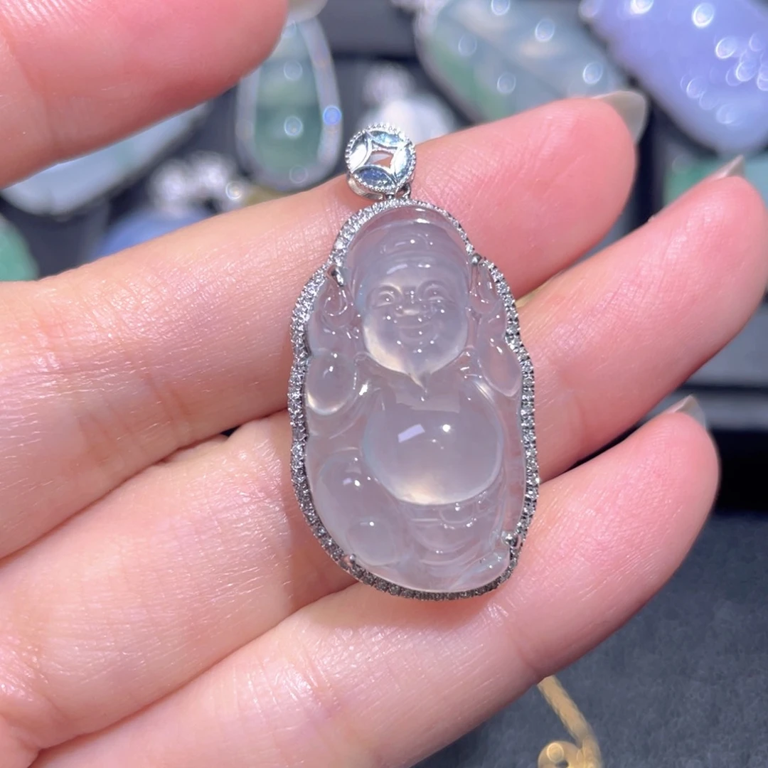 颈饰18K金镶嵌翡翠翡翠