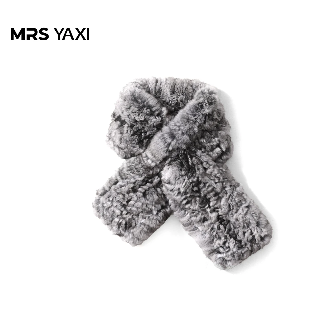 Mrsyaxi青紫蓝龙猫毛皮围巾YX5082803