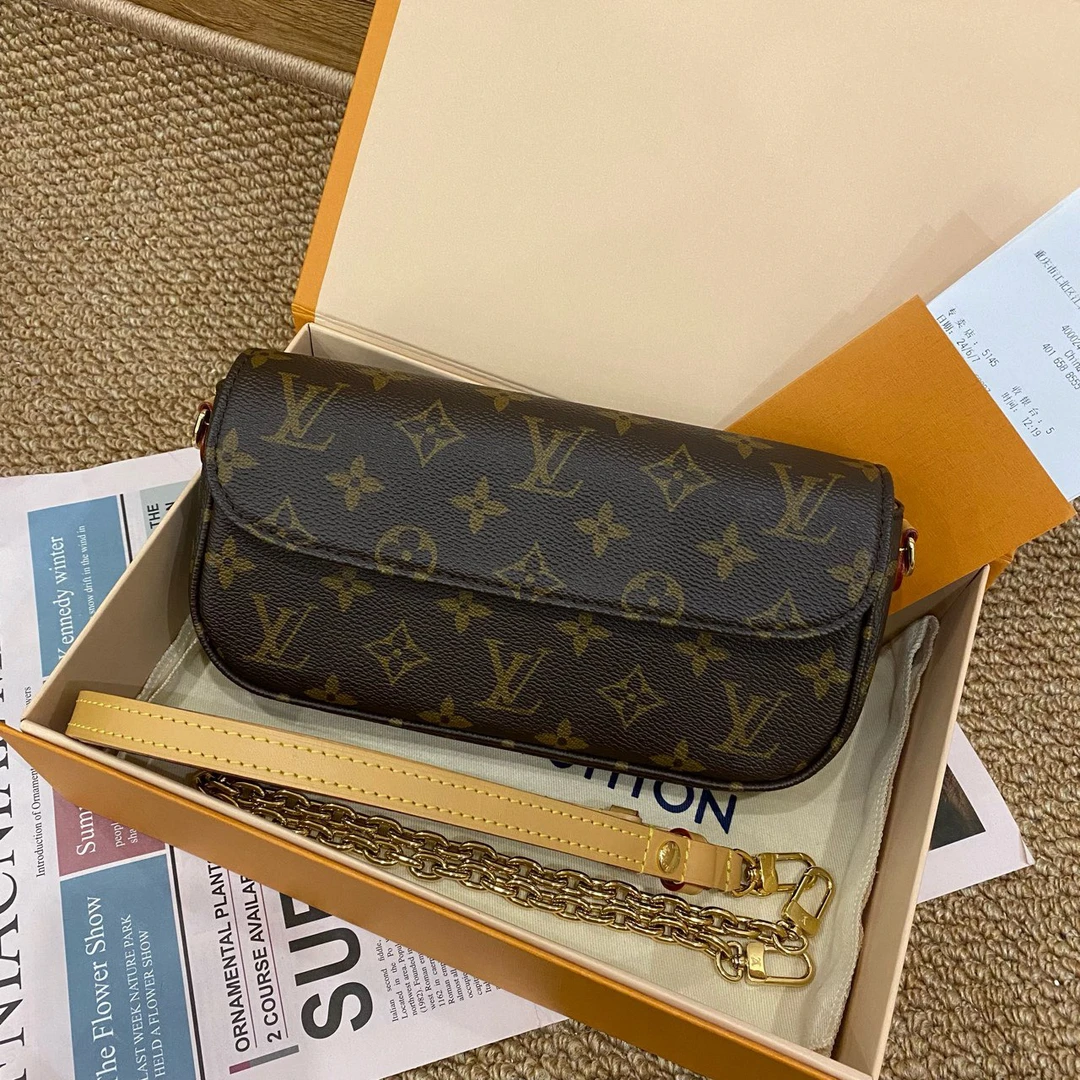 95新 LouisVuitton/路易威登 经典老花ivy斜挎包12163765