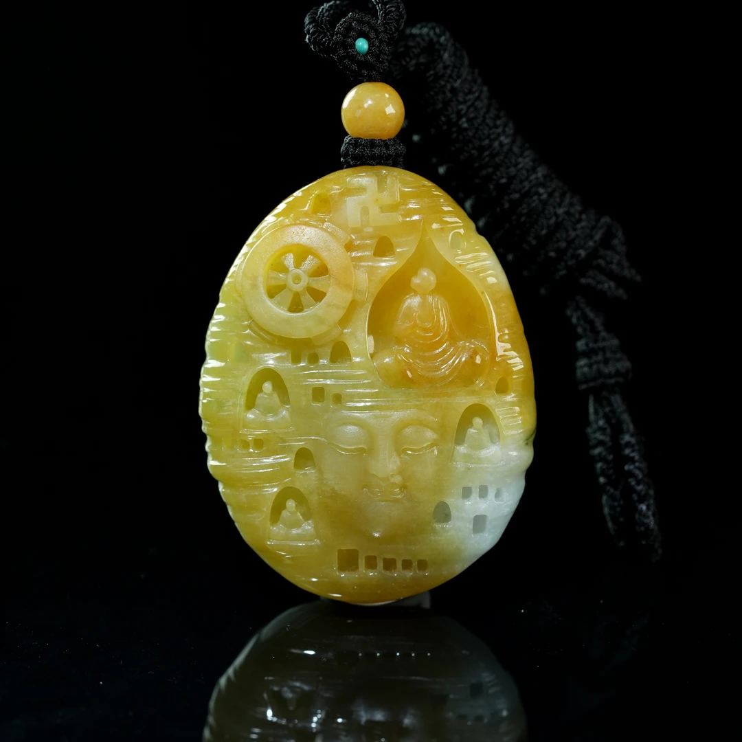 YQR020 禅轮观心 翡翠挂件