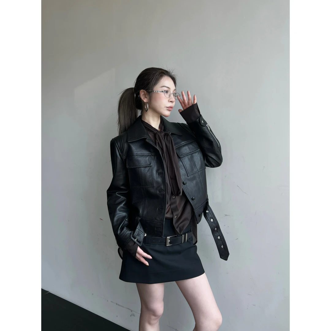 ETHOR 设计师品牌 25春夏新品 短款口袋翻领皮夹克 SOLSOL买手店