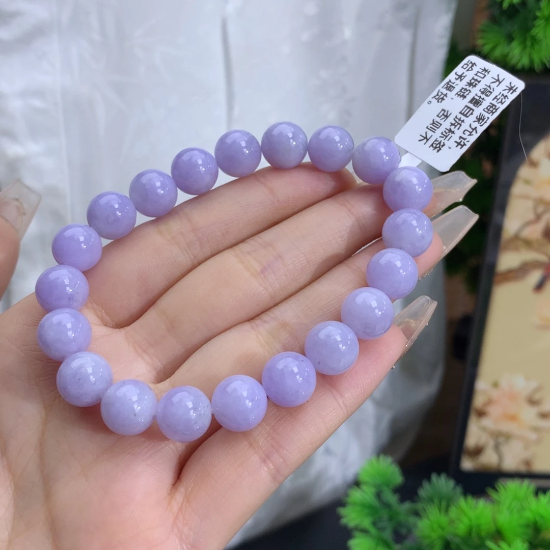 翡翠手链未镶嵌卡10细糯紫罗兰