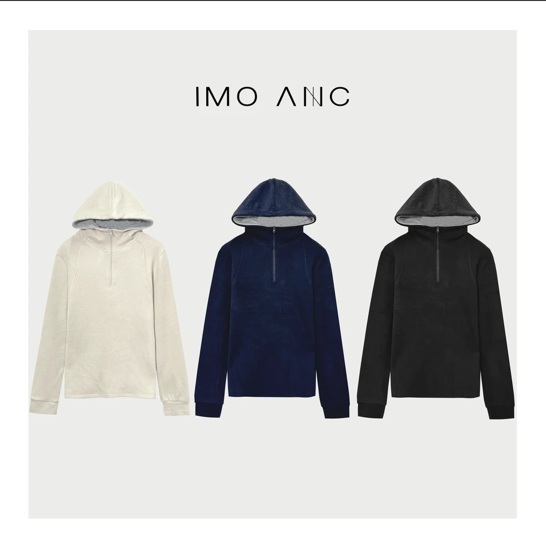 IM SO FANCY半拉链软糯拼接连帽卫衣SQ2195