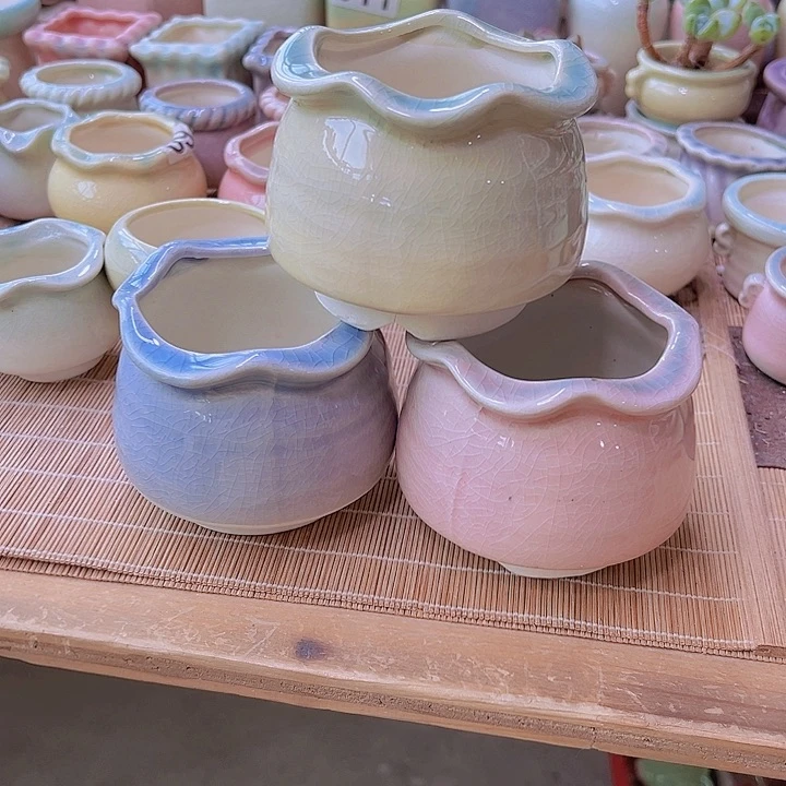 红陶 陶瓷花盆单场满12包邮瑕疵